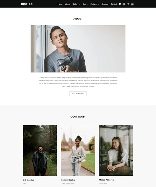 About page