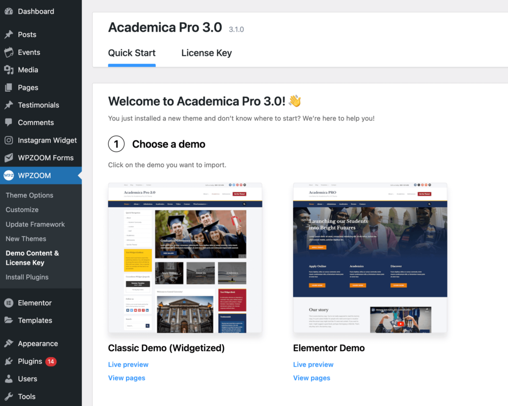 Academica demos