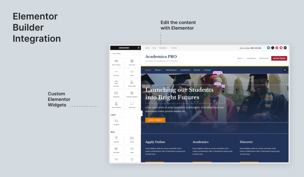 Academica PRO Elementor Demo