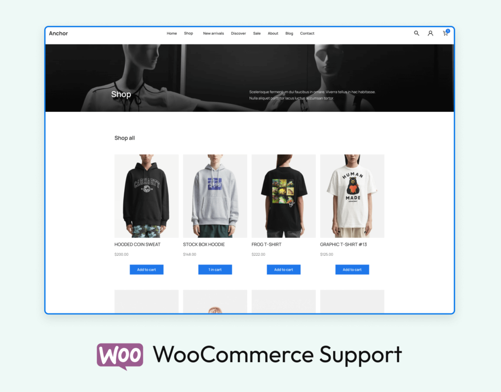 Anchor theme for WooCommerce