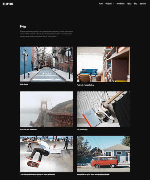 Blog page