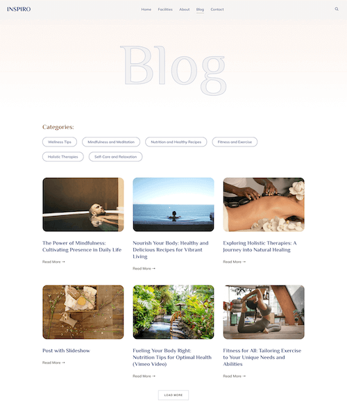 Blog page