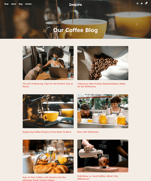 Blog page