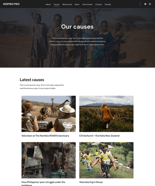 Causes page