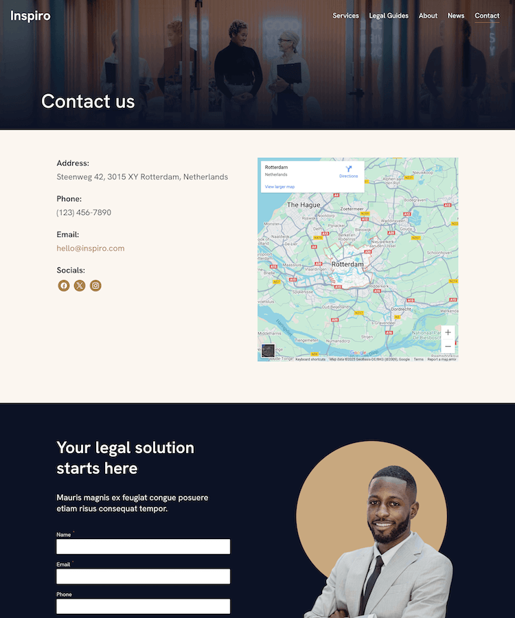 Contact page