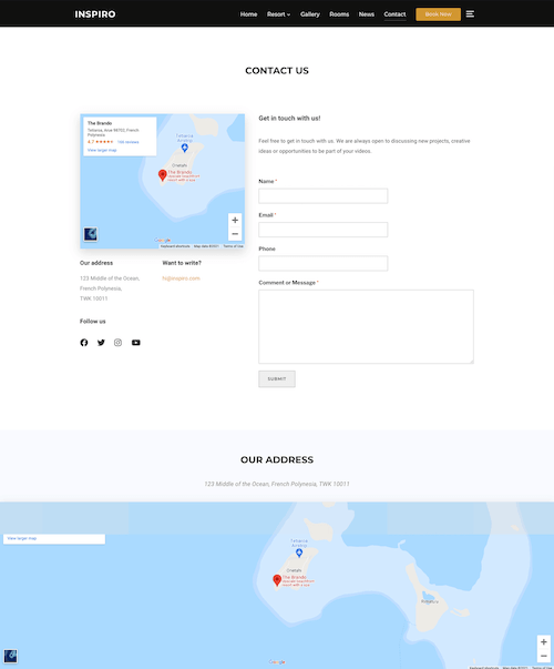 Contact page