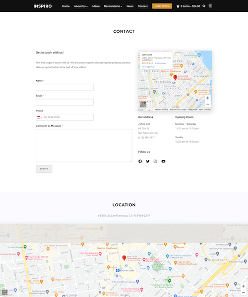 Contact page
