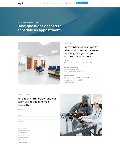 Contact page