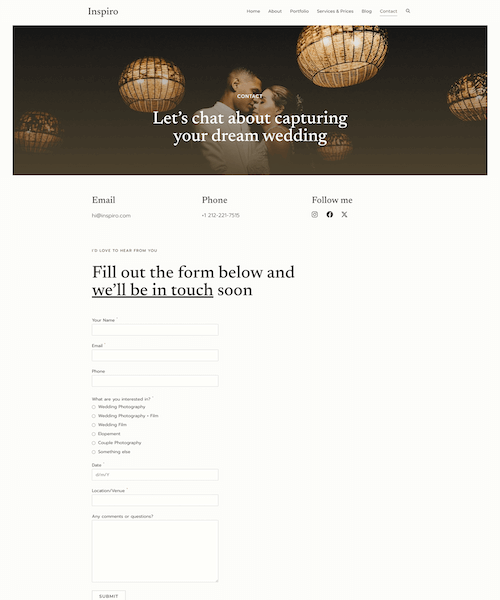 Contact page