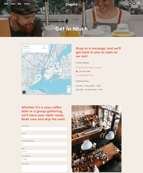 Contact page