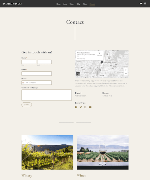 Contact page