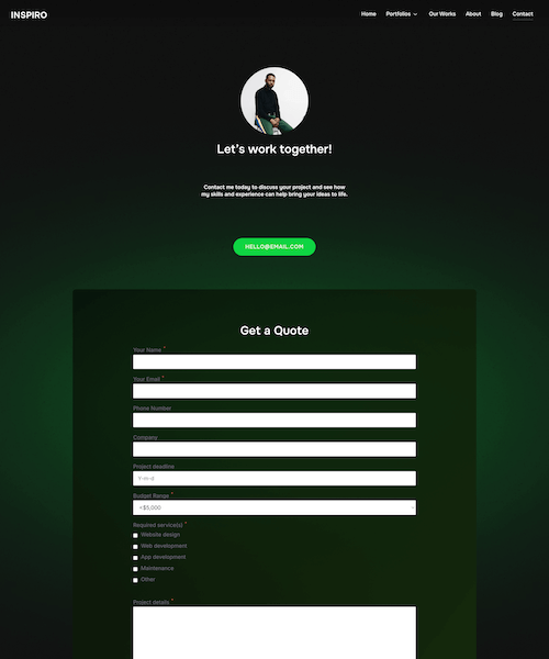 Contact page