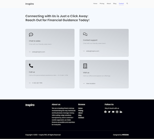 Contact page