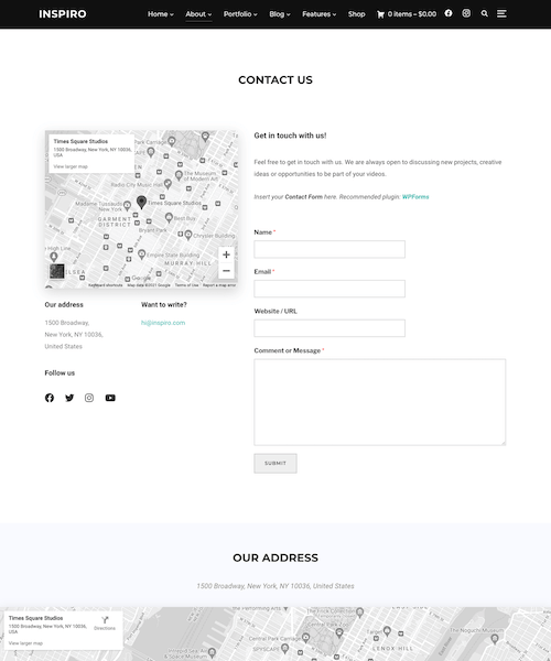 Contact page