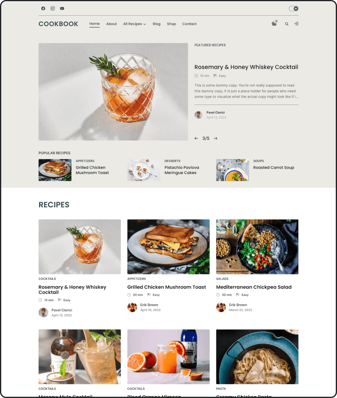 CookBook WordPress recipe theme