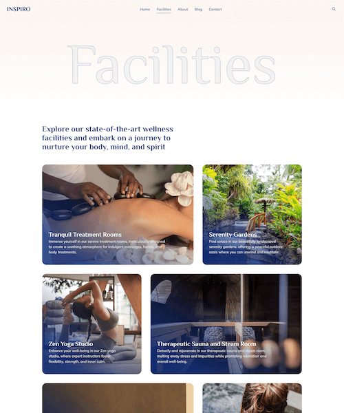 Facilities page