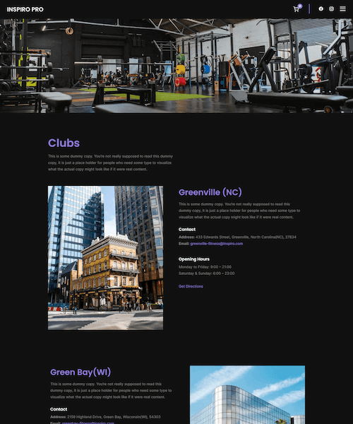 Clubs Page