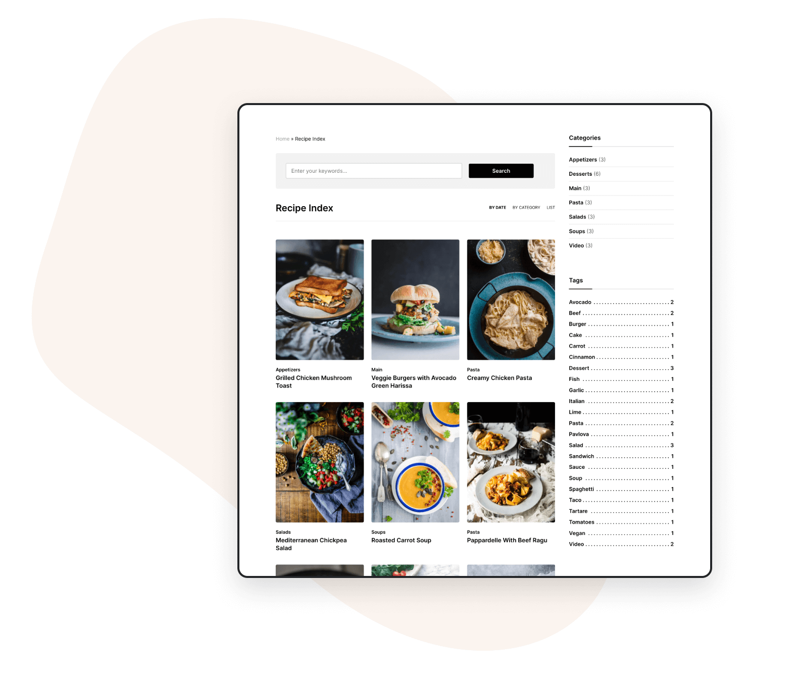 Recipe Index templates