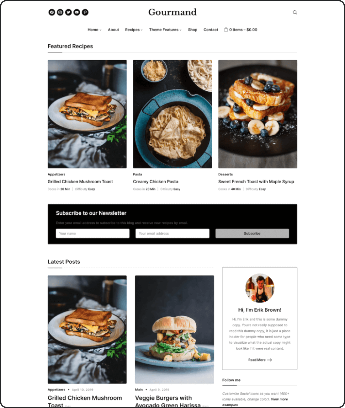 Gourmand recipe theme