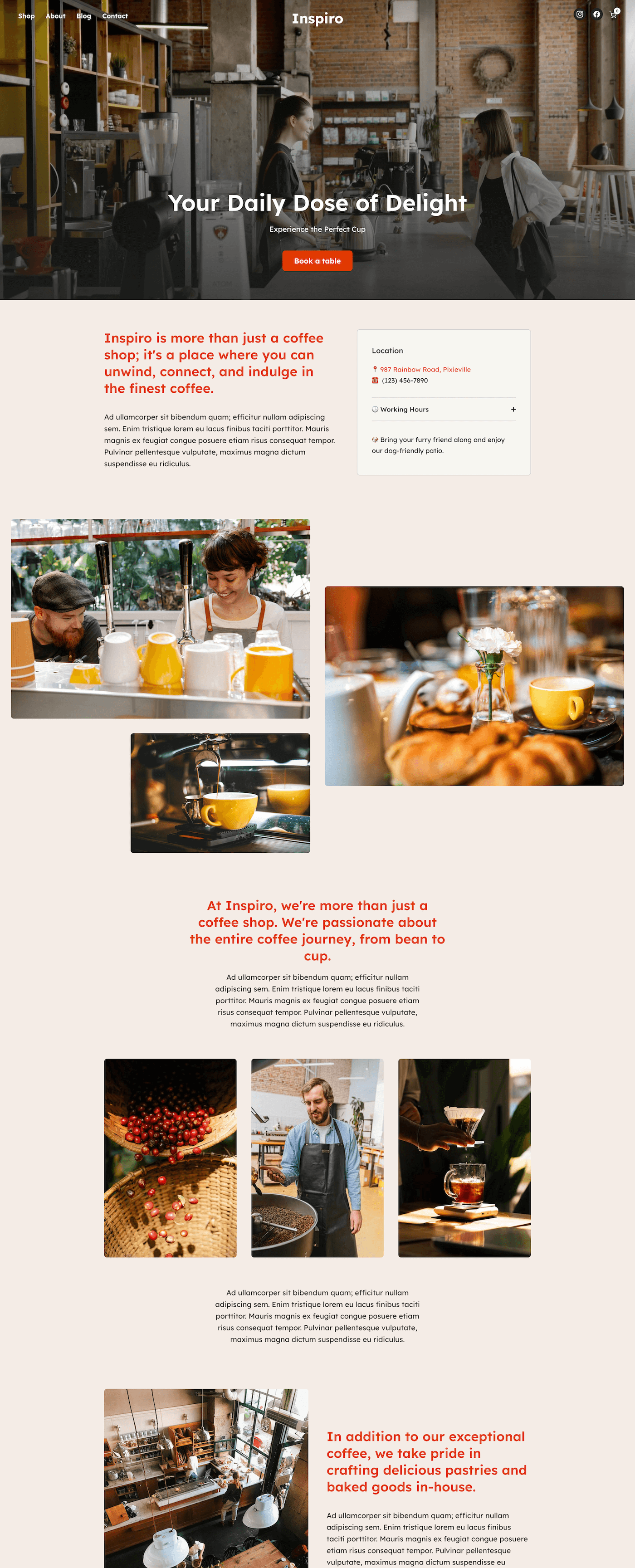 Coffee Shop WordPress theme