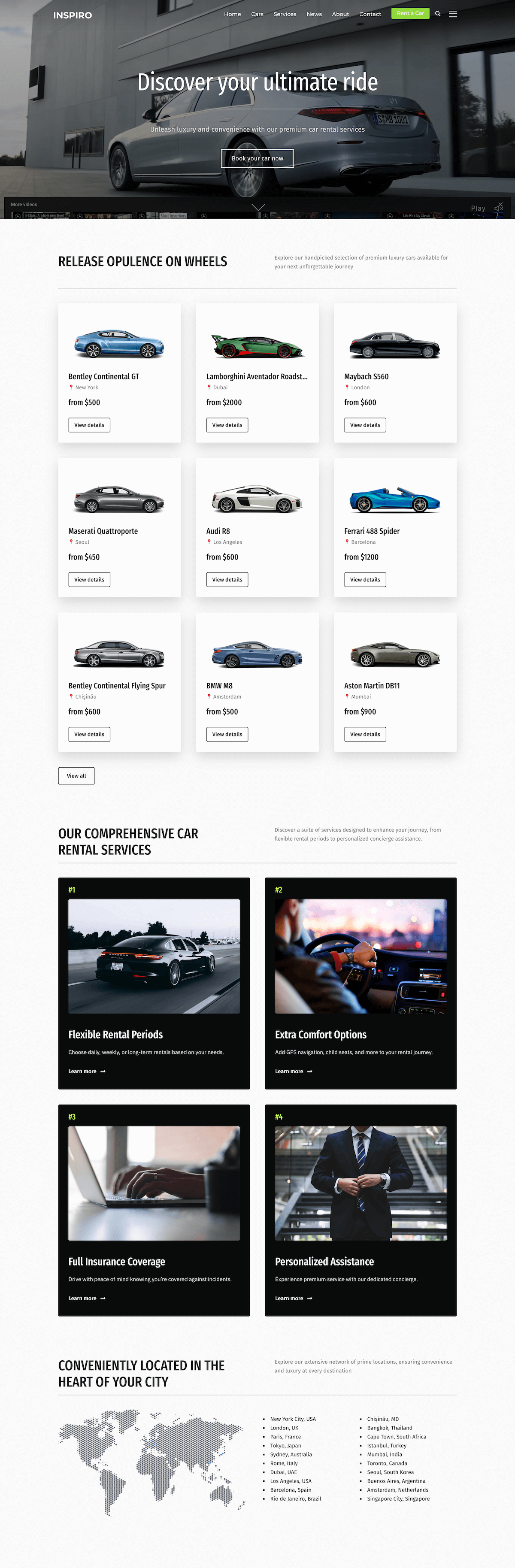Car rental WordPress theme