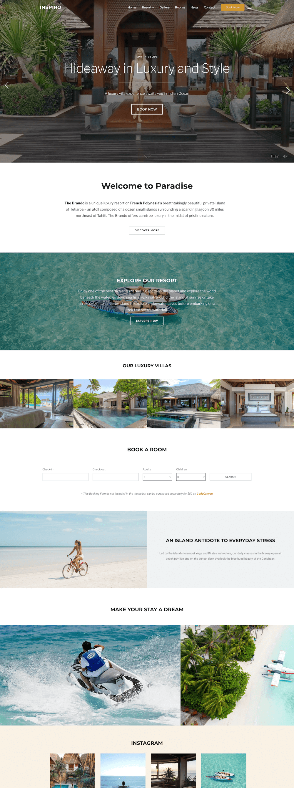 Hotel WordPress theme