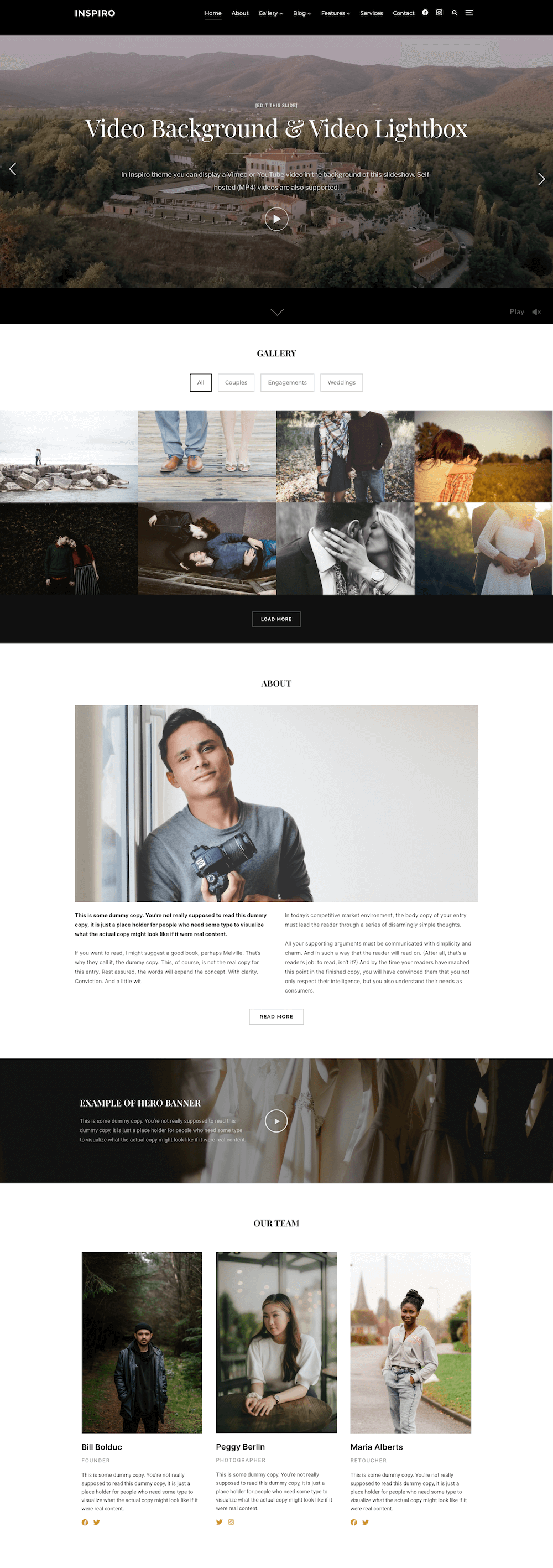 Photography WordPress theme
