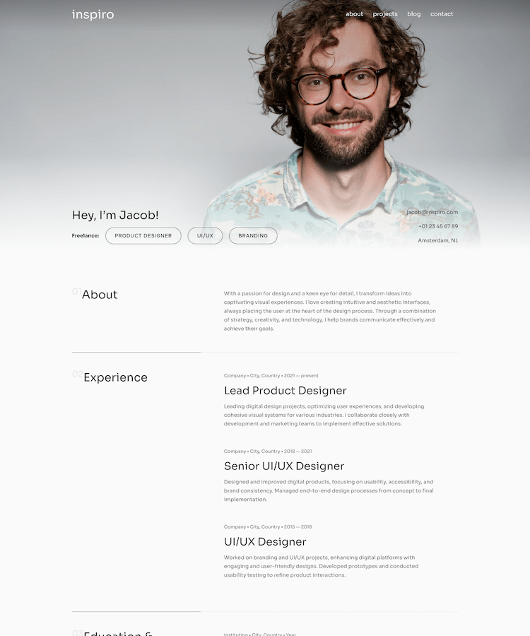 Freelancer (One-pager)