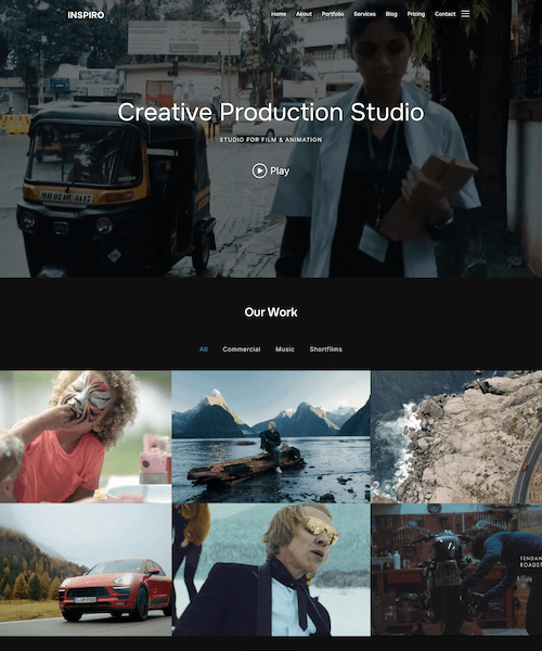 Video portfolio WordPress theme