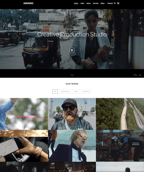 Video portfolio WordPress theme