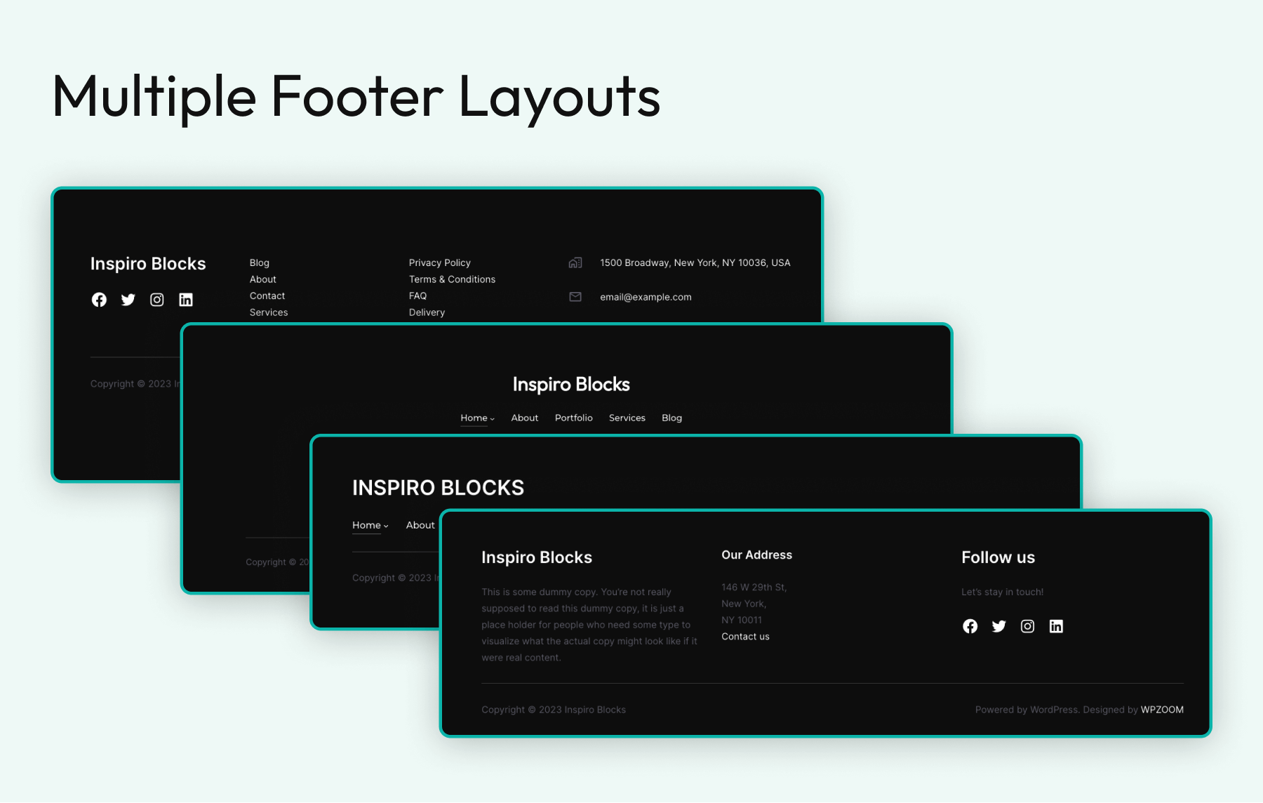 Footer layouts
