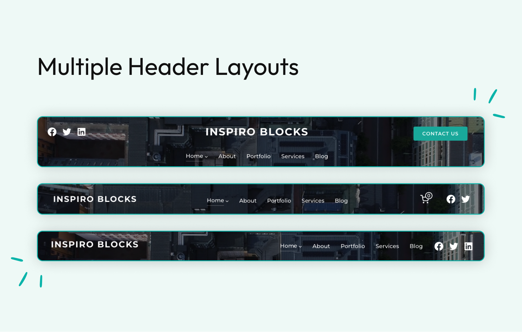 Header layouts