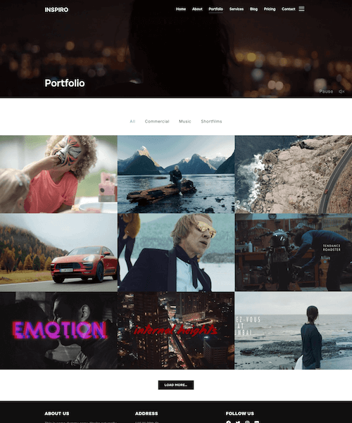 Portfolio page