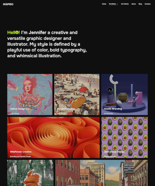 Photography Portfolio page