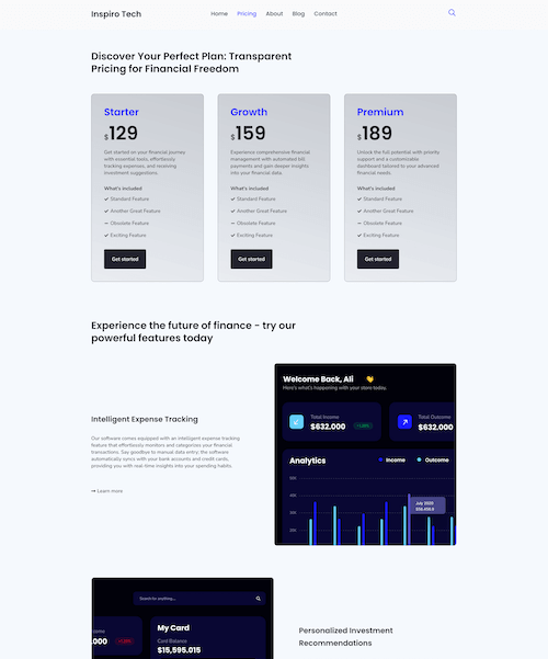 Pricing page