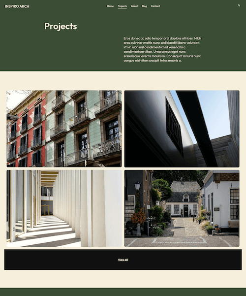 Projects Page