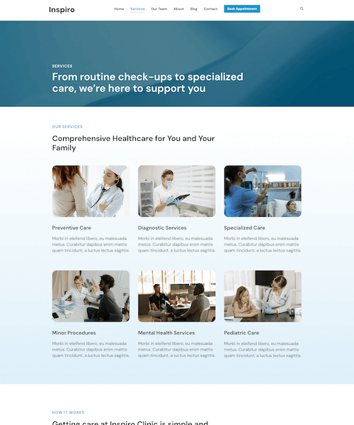 Services page