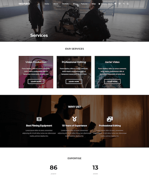 Services page