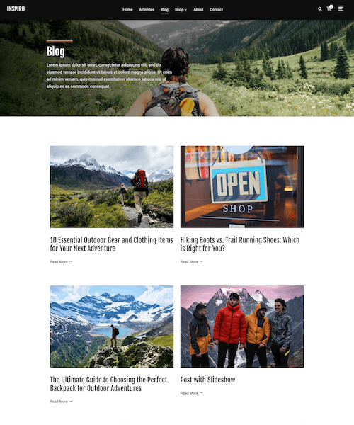 Blog page