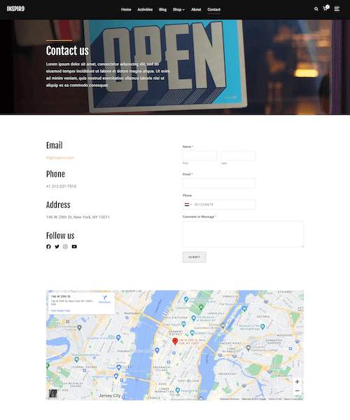Contact page