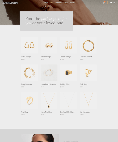 Shop page