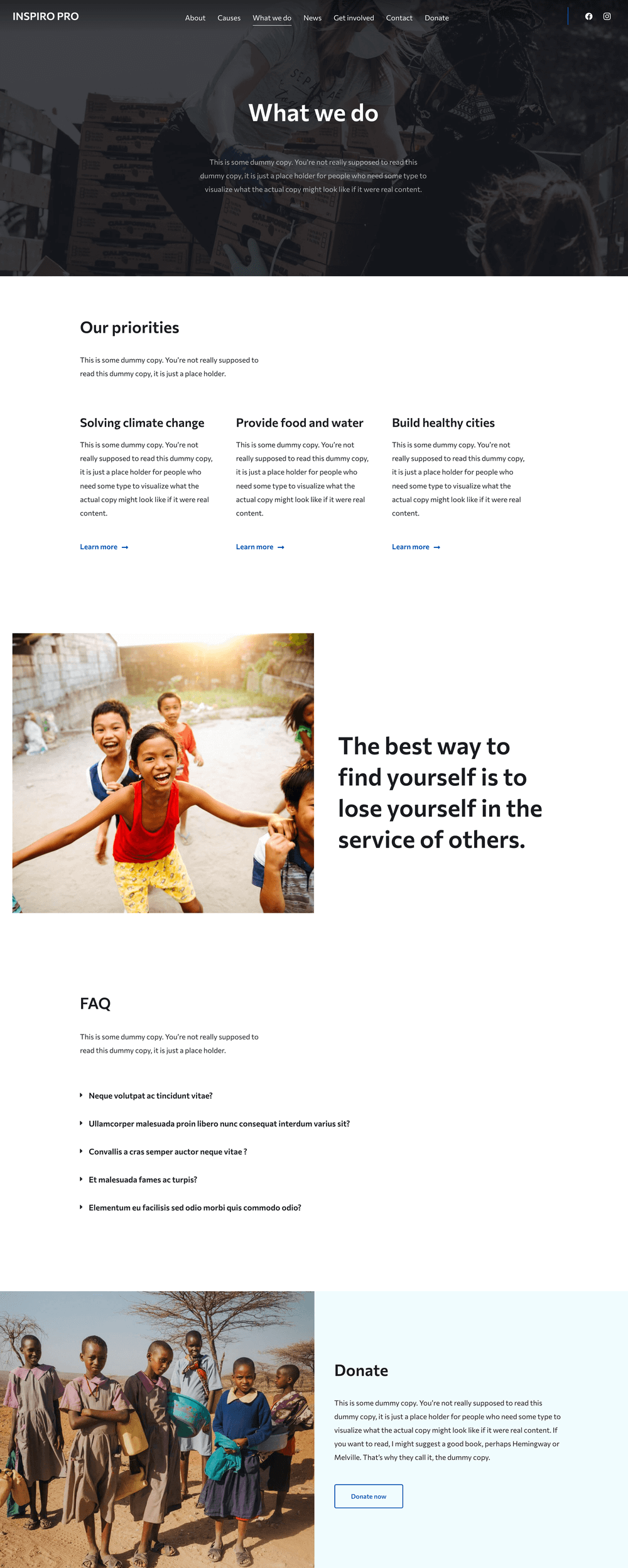 What we do page