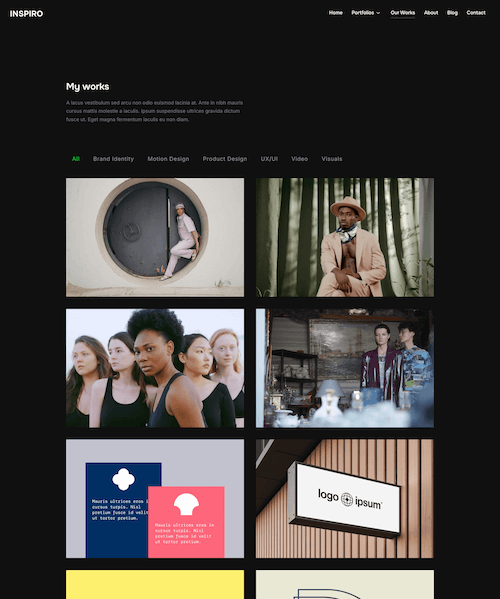 Portfolio page